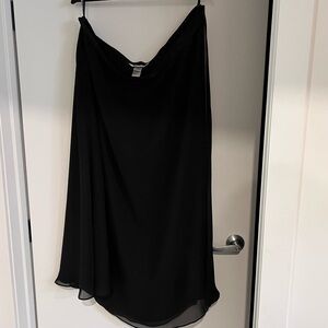 Sheer black overlay faux wrap long skirt. Worn twice for weddings. Size 20